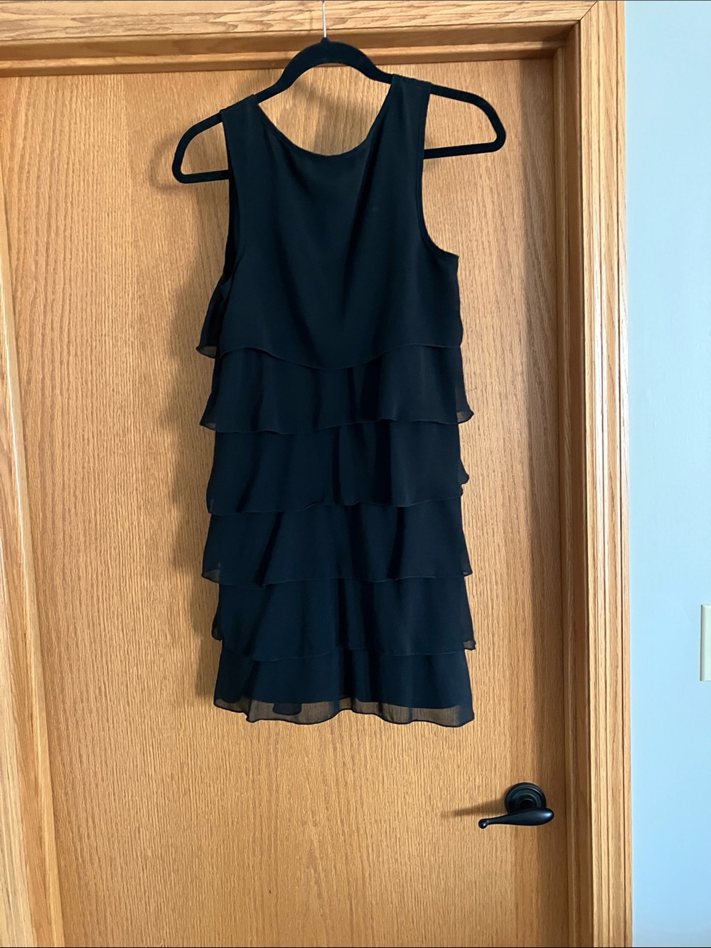 Forever 21 Black Tiered Ruffle Mini Dress with Rosette - Picture 2 of 3